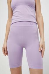 United Colors of Benetton pantaloni scurti femei, culoarea violet, neted, high waist PPYH-SZD0B2_04X