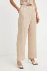 Sisley pantaloni femei, culoarea bej, lat, high waist, 4Q6ZLF05V PPYH-SPD1AF_80X