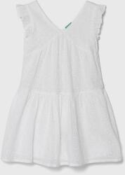 United Colors of Benetton rochie din bumbac pentru copii culoarea alb, mini, evazati PPYH-SUG0AD_00X