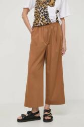 Weekend Max Mara pantaloni de bumbac culoarea maro, lat, high waist 2415130000000 PPYH-SPD0NL_88X
