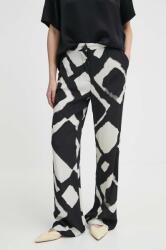 Sisley pantaloni femei, culoarea negru, lat, high waist PPYH-SPD0R9_99X