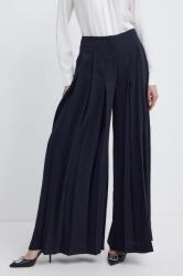 Boss pantaloni femei, culoarea albastru marin, lat, high waist, 50511937 PPYH-SPD0HO_59X