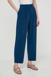 Max Mara Leisure pantaloni femei, culoarea bleumarin, fason chinos, high waist 2416780000000 PPYH-SPD0PM_59X