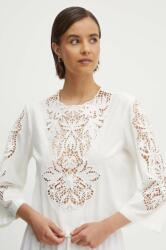 Sisley bluza din bumbac femei, culoarea alb, neted PPYH-BDD0AF_00X