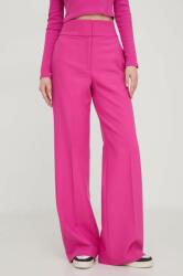 Hugo pantaloni femei, culoarea roz, lat, high waist 50508606 PPYH-SPD00K_42X