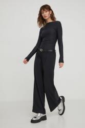 Hollister Co Hollister Co. pantaloni femei, culoarea negru, drept, high waist PPYH-SPD0MO_99X