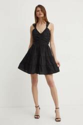 LIU JO rochie din bumbac culoarea negru, mini, evazati PPYH-SUD12W_99X