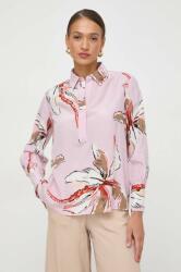 MARELLA bluză de mătase culoarea roz, cu model 2413110000000 PPYH-KDD08S_30X