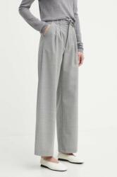 Alohas pantaloni din lana culoarea gri, lat, high waist PPYH-SPD0OU_90X