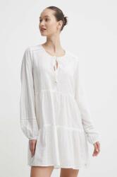 Superdry rochie culoarea alb, mini, evazati PPYH-SUD1SI_00X