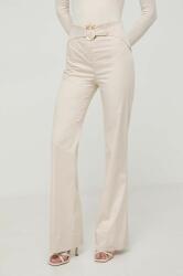 Pinko pantaloni femei, culoarea bej, evazati, high waist PPYH-SPD04H_08X