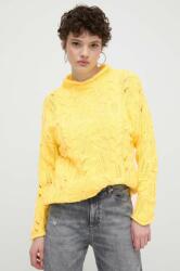 Desigual pulover de bumbac culoarea galben, cu turtleneck PPYH-SWD0MT_11X