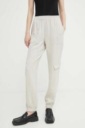 Bruuns Bazaar pantaloni Brassica Cilla femei, culoarea bej, drept, high waist 9BYX-SPD005_08X