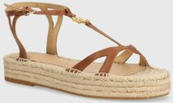 Lauren Ralph Lauren sandale de piele Payton femei, culoarea maro, cu platforma, 802927966001 PPYH-OBD24U_82X