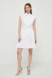 PINKO rochie din bumbac culoarea alb, mini, evazati, 103111 A1P4 PPYH-SUD099_00X