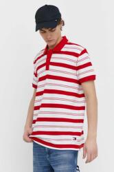 Tommy Jeans polo de bumbac culoarea roșu, cu model, DM0DM18921 PPYH-POM08Y_33A (DM0DM18921)