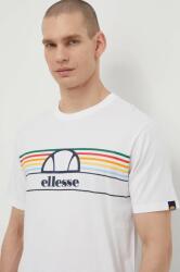 Ellesse tricou din bumbac Lentamente T-Shirt barbati, culoarea alb, cu imprimeu, SHV11918 PPYH-TSM1OH_00X