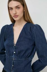 Morgan camasa jeans femei, culoarea albastru marin, slim PPYH-BDD0BO_59X