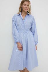 ANSWEAR rochie din bumbac culoarea albastru marin, mini, evazati BBYH-SUD0DZ_59X