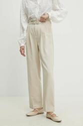 Answear Lab pantaloni femei, culoarea bej, lat, high waist BBYH-SPD04I_80X (1171.fh)