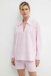 Résumé Résumé bluza din bumbac VictoriaRS Shirt femei, culoarea roz, neted, 19610951 PPYH-KDD0D0_03X