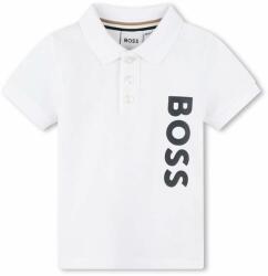 HUGO BOSS tricouri polo din bumbac pentru bebeluși culoarea alb, cu imprimeu PPYH-POB00E_00X