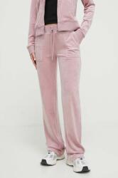 Juicy Couture pantaloni de trening din velur culoarea roz, neted PPYH-SPD12I_30X (JCAP180.243)