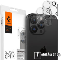 Spigen APPLE iPhone 15 Pro, 15 Pro Max, SPIGEN OPTIK PRO kameravédő üvegfólia, 2db, 9H, Átlátszó (AGL05761)
