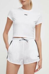 Fila pantaloni scurti Limassol femei, culoarea alb, modelator, high waist, FAW0775 PPYH-SZD05N_00X (FAW0775)