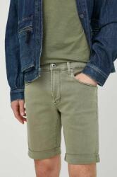G-Star Raw pantaloni scurti jeans barbati, culoarea verde PPYH-SZM0F8_77X