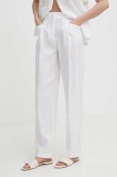 United Colors of Benetton pantaloni din in culoarea alb, fason chinos, high waist PPYH-SPD0OC_00X