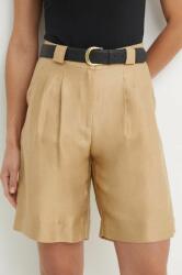 La Petite Française pantaloni scurți din amestec de in SAVOUREUX culoarea bej, neted, high waist PPYH-SZD0SH_80X
