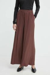 Samsoe Samsoe pantaloni femei, culoarea maro, lat, high waist PPYY-SPD0FD_88X