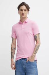 Superdry polo de bumbac culoarea roz, neted PPYH-POM089_30X (M1110323A.3KK)