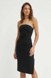 Sisley rochie culoarea negru, mini, mulata PPYH-SUD1EG_99X