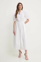 LIU JO rochie din bumbac culoarea alb, maxi, evazati PPYH-SUD12A_00X