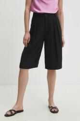 Answear Lab pantaloni scurti femei, culoarea negru, neted, high waist BBYH-SZD02K_99X