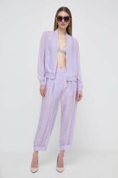Giorgio Armani pantaloni femei, culoarea violet, drept, high waist PPYH-SPD0KK_48X