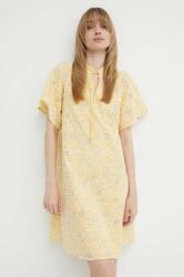 Bruuns Bazaar rochie din bumbac WoodbineBBJulia dress culoarea galben, mini, evazati, BBW3948 PPYH-SUD2G9_11X