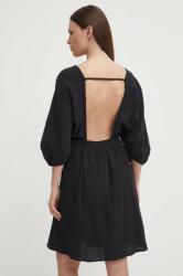 Benetton rochie din bumbac culoarea negru, mini, evazati PPYH-SUD1A3_99X