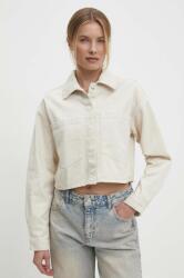 Answear Lab geaca jeans femei, culoarea bej, de tranzitie BBYH-KUD05H_80X