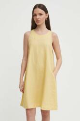 Benetton rochie din in culoarea galben, mini, drept PPYH-SUD1BY_11X