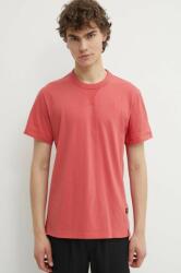 G-Star Raw tricou din bumbac barbati, culoarea rosu, neted PPYH-TSM1EH_33C