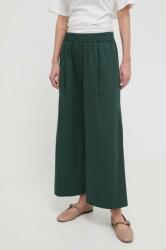 Weekend Max Mara pantaloni de bumbac culoarea verde, lat, high waist 2415130000000 PPYH-SPD0NL_77X