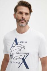 Giorgio Armani tricou din bumbac culoarea alb, cu imprimeu 9BYX-TSM0M6_00X