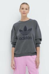 Adidas hanorac de bumbac femei, culoarea gri, cu imprimeu IN2270 PPYH-BLD0IL_90X