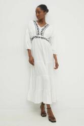 ANSWEAR rochie culoarea alb, maxi, evazati BBYH-SUD048_00X