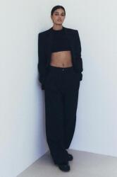 Muuv MUUV. pantaloni femei, culoarea negru, lat, high waist MPYH-SPD001_99X