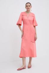 HUGO BOSS rochie din amestec de in culoarea roz, midi, evazati, 50512807 PPYH-SUD10S_30X