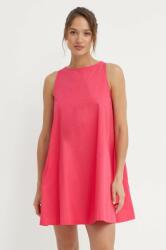 Benetton rochie din bumbac culoarea roz, mini, evazati PPYH-SUD1BK_34X